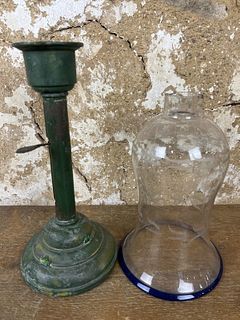 Tin Candlestick and Shade