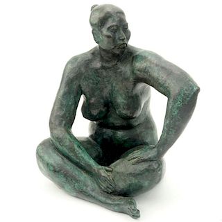 Armando Amaya, Mexican (1935) Bronze sculpture "Seated Woman" Signed Amaya 1984. Good condition. Measures 9-3/4" H. Shipping $85.00 (estimate $1500-$2