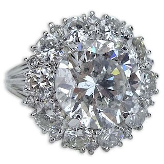 EGL Certified Approx. 12.0 Carat Diamond and 18 Karat White Gold Ring