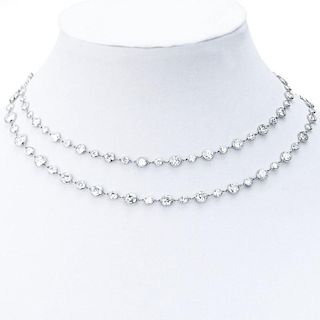 Approx. 31.0 Carat, One Hundred and Six Round Brilliant Cut Diamond and Platinum "Diamonds by the Yard" Necklace