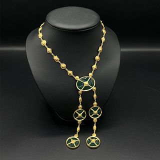 Lalaounis Green Agate 18kt Yellow Gold Necklace