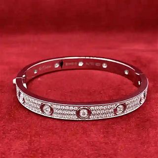 Cartier Love Bracelet 18K White Gold with Pave Diamond