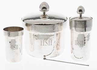 Buccellati Sterling Ice Bucket, Martini Shaker & Cup
