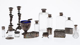 16 Glass and Silver Articles, Including Tiffany