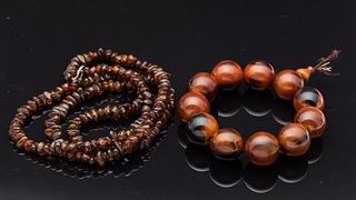 Amber Necklace and Horn Beaded Bracelet