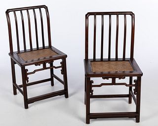 Pair of Chinese Hardwood Side Chairs
