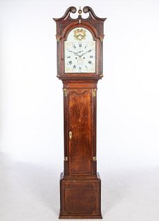 George III Style Oak Tall Case Clock,  19th C