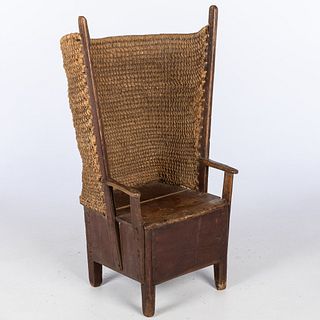 Orkney Island Softwood and Straw Armchair, 19th C