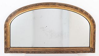 Giltwood Arched Overmantel Mirror, 19th C