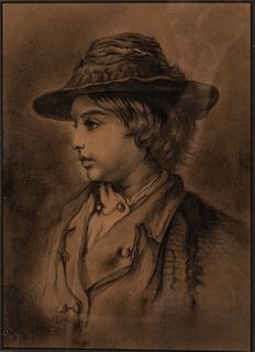 Florence D. Daffin, Portrait of a Child, Charcoal