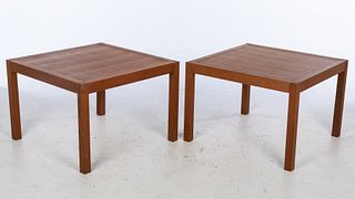 Pair of Contemporary Teak Tables