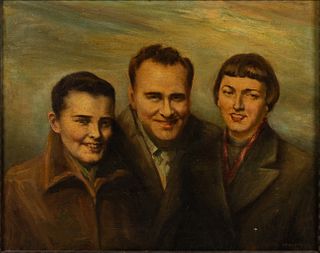 V. M. Walrry, Family Portrait, O/C, c. 1940's