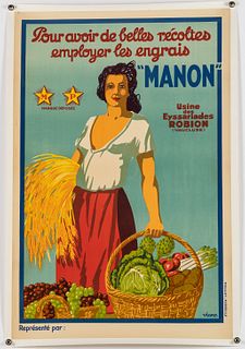Vintage Manon Fertilizer French Poster