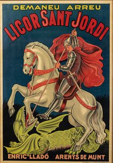 Vintage Spanish Licor Saint Jordi Advertising Poster