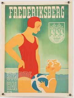 Frederiksberg Svomme Hal Travel Poster