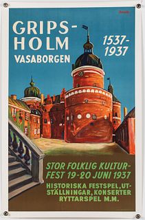 Vintage Gripsholm Vasaborgen Travel Poster