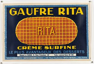 Vintage Gaufre Rita French Waffle Poster