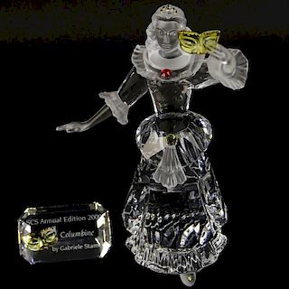 Swarovski Crystal Columbine "Masquerade" Clown and Crystal Plaque