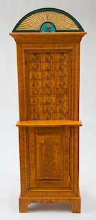Stephen Huneck (1948-2010), Tiger Maple, Painted and Parcel-Gilt Cabinet