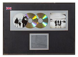 A U2: All That You Can't Leave Behind 900,000 UK Copies Sold Presentation Album 16 x 22