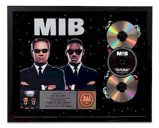 A Men in Black: The Album RIAA Certified 3x Platinum Presentation Album 17 1/4 x 21 1/4 inches.
