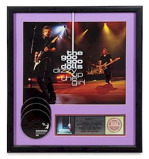 A The Goo Goo Dolls: Dizzy Up The Girl RIAA Certified 3x Platinum Presentation Album 22 1/2 x 20 inches.