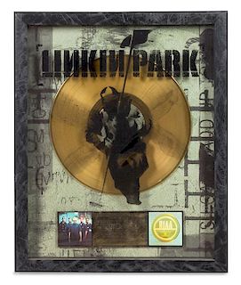A Linkin Park: Hybrid RIAA Certified Gold Presentation Album 21 1/2 x 17 1/2 inches.