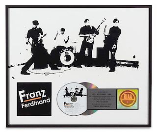 A Franz Ferdinand: Self Titled RIAA Certified Platinum Presentation Album 17 x 19 3/4 inches.