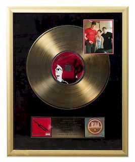 A Queens of the Stone Age: Songs for the Deaf RIAA Certified Gold Presentation Album 21 1/4 x 17 1/2 inches.