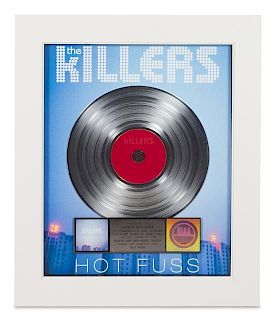 A The Killers: Hot Fuss RIAA Certified Platinum Presentation Album 24 1/4 x 20 1/4 inches.