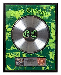 A Good Charlotte: The Young & The Hopeless RIAA Certified Gold Presentation Album 22 1/2 x 17 1/2 inches.