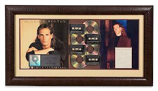 A Michael Bolton: TIme, Love, Tenderness RIAA Certified 4x Platinum Presentation Album 19 1/2 x 36 inches.