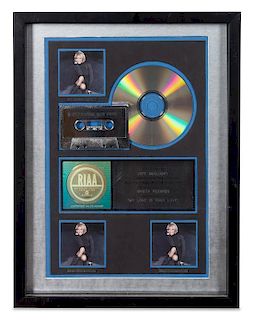 A Whitney Houston: My Love is Your Love RIAA Certified 3x Platinum Presentation Album 17 x 12 3/4 inches.