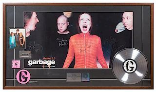 An Autographed Garbage: Version 2.0 RIAA Certified Platinum Presentation Album 49 x 28 inches.