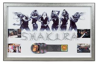 A Shakira: Laundry Service RIAA Certified 3x Platinum Presentation Album 26 x 40 3/4 inches.