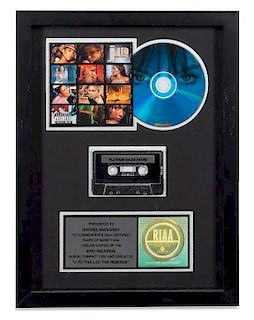 A Jennifer Lopez: J to Tha L-O! The Remixes RIAA Certified Platinum Presentation Album 16 1/4 x 12 1/4 inches.