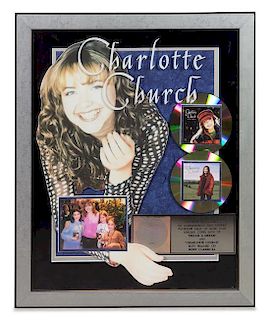 A Charlotte Church: Dream a Dream & Charlotte Church RIAA Certified Platinum PResentation Album 21 3/4 x 17 3/4 inches.