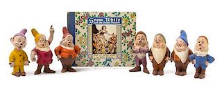 A Collection of Disney Snow White and The Seven Dwarves Ephemera Height of tallest dwarf 6 inches.