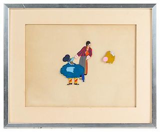 A Yellow Submarine Animation Cell Height 11 1/4 x width 15 1/4 inches.
