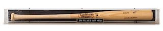 A Jim Palmer Autographed Baseball Bat Length of display case 63 3/4 inches.