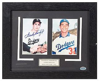 A Sandy Koufax Autographed Photo 9 3/4 x 11 3/4 inches overall.