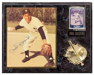 A Phil Rizzuto Autographed Photo Photo 10 x 8 inches.