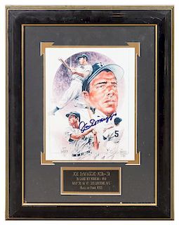A Joe DiMaggio Autographed Photo 19 x 15 1/4 inches overall.