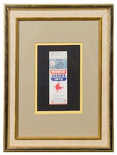 A 1975 World Series Game 6 Ticket Stub 14 1/2 x 11 1/2 inches overall.