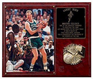 A Larry Bird Autographed Photo Photo 10 x 8 inches.