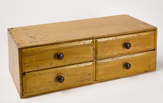 Mustard Painted Spice Drawers