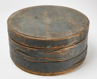 Early Cheese Box with Original Blue Paint