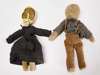 Two Old Amish Dolls