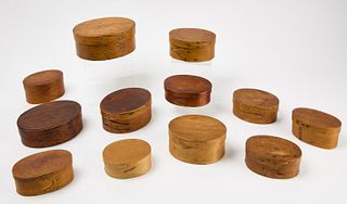 Group of Twelve Oval Boxes