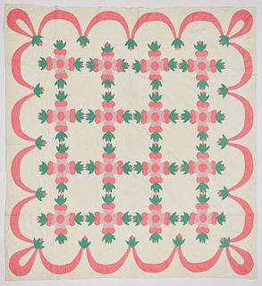 Quilt with Pink Flowers